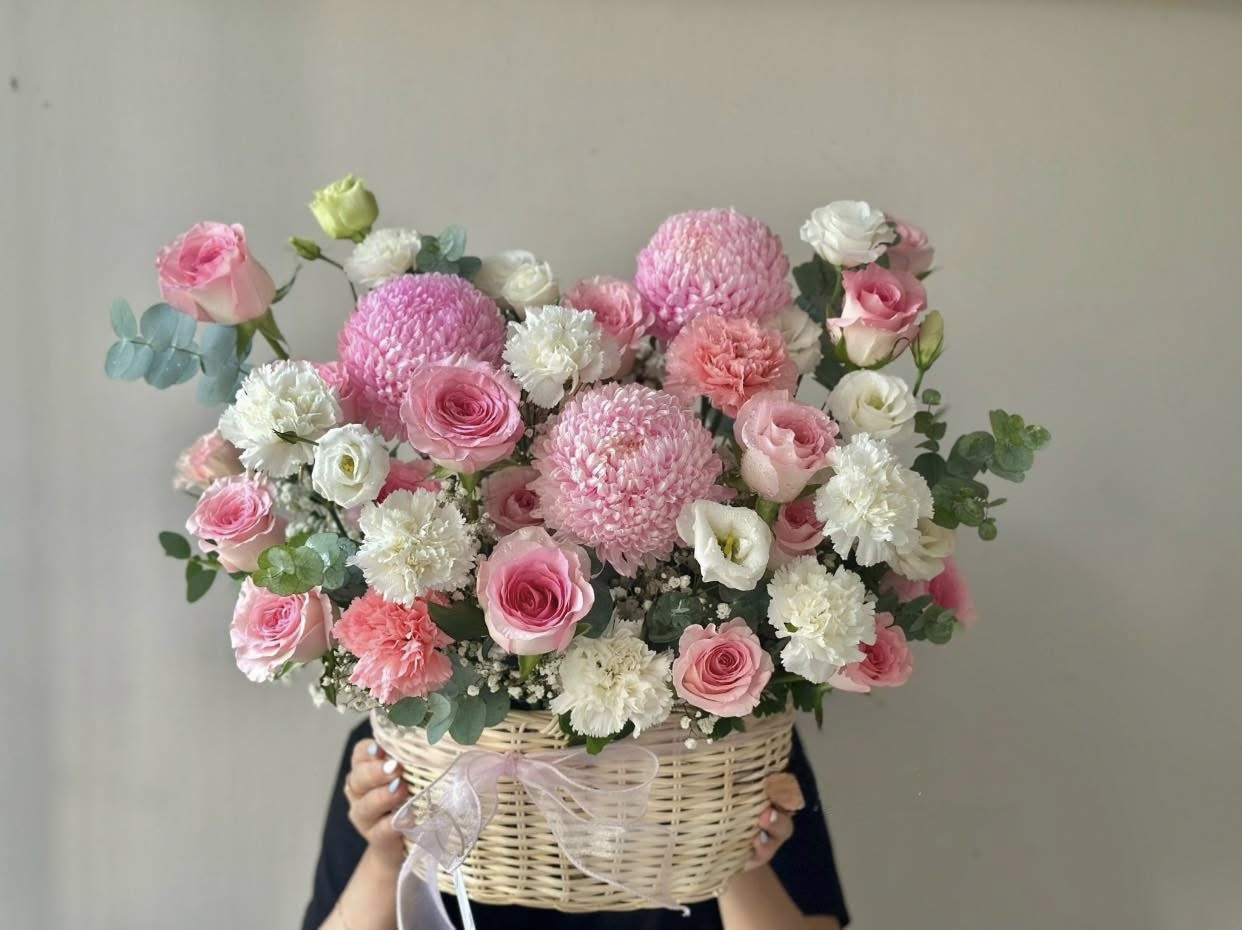 Lush Blossom Flower Basket
