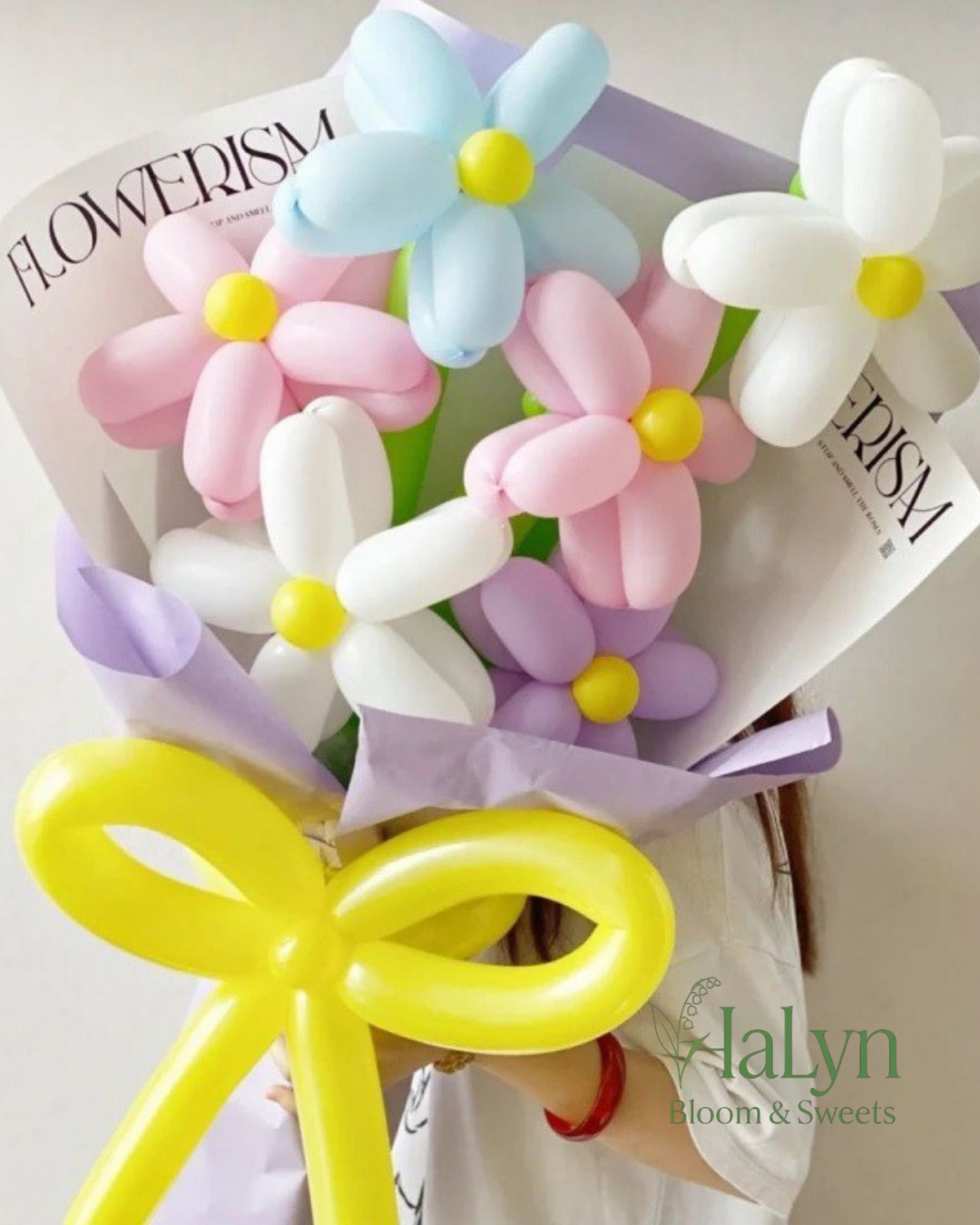 Balloon Flower Pastel Meadow Bouquet